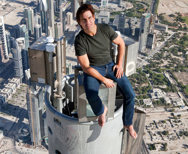 Tom Cruise on top of a building
