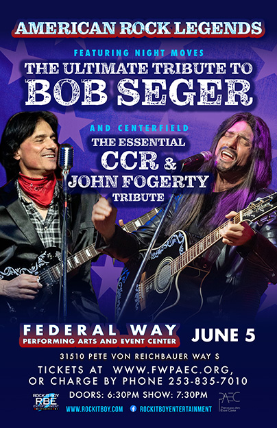 AMERICAN ROCK LEGENDS FEAT. NIGHT MOVES – A TRIBUTE TO BOB SEGER AND CENTERFIELD – A TRIBUTE TO CCR & JOHN FOGERTY